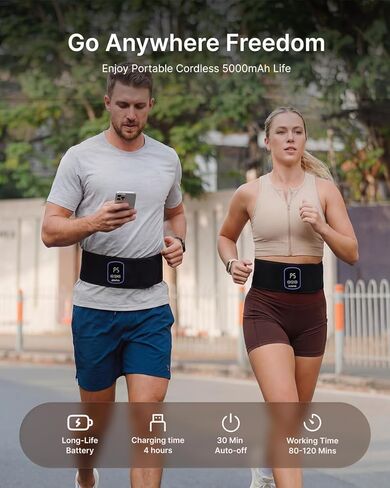 RENPHO Cordless Heating Pad for Back Pain, Red Light Therapy Belt for Low Back, Waist, Shoulder Sweatproof TPU Cover, Vibration, Timer, Adjustable Strap, Mothers Day Birthday Gifts for Women Men Mom in Kuwait