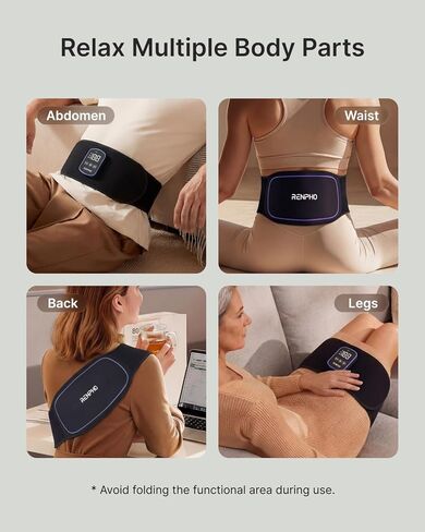 RENPHO Cordless Heating Pad for Back Pain, Red Light Therapy Belt for Low Back, Waist, Shoulder Sweatproof TPU Cover, Vibration, Timer, Adjustable Strap, Mothers Day Birthday Gifts for Women Men Mom in Kuwait