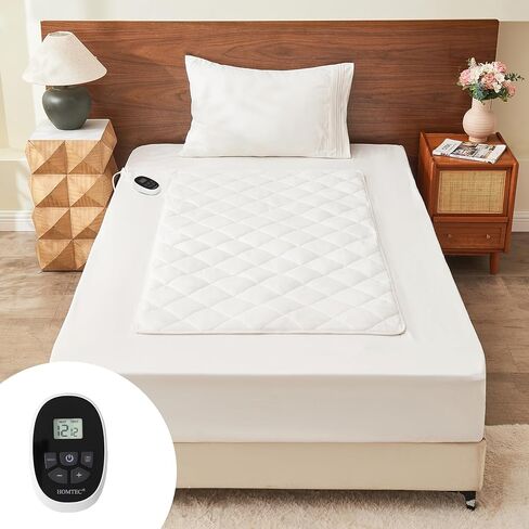 Heated Mattress Pad Queen Size with Dual Zone Control, 12 Heat Settings, 1-12H Timer, Preheat & Memory Function, Machine Washable Electric Bed Warmer, ETL & FCC Certified in Saudi Arabia
