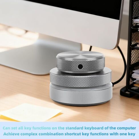 Volume Control Knob, 2.4G Bluetooth USB C Wired Modes, 360 Rotary Knob, One Key Shortcut Functions, Multimedia Controller for Phone PC Tablet in Kuwait