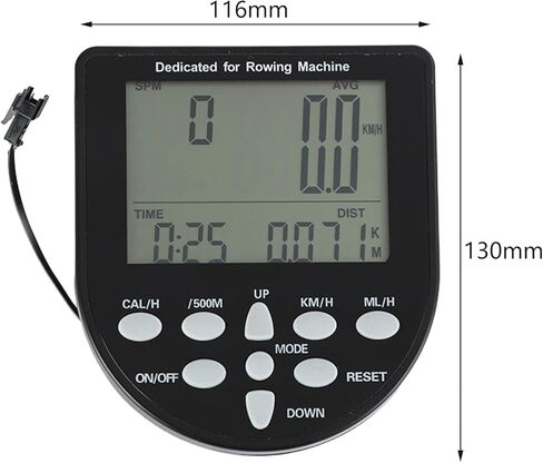 Colaxi Water Resistance Rowing Machine Counter Monitor Timer Meter for Time Distance Display Fitness Bike Treadmills Fan Bikes in Kuwait