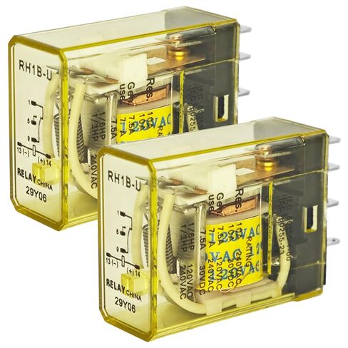 RH1B-UAC120V SPDT Relay 120VAC Coil 10A Rating (2-Pack) - Socket Mount Industrial Control Relay in Kuwait
