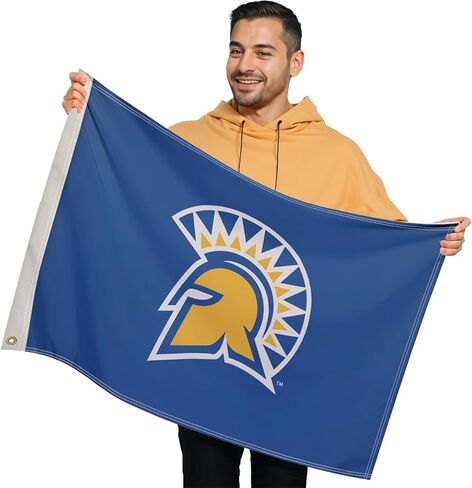 San Jose State Spartans College Sports Printed Flag - NCAA Licensed (Blue, Yellow, White, 5' x 8') in Saudi Arabia