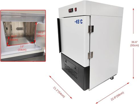 Ultra Low Temperature Storage Box Portable Lab Cryogenic Freezer,28L Low Temp Freezer Storage Refrigerator with -40℃ to -86℃ Temperature Range 320W 110V in Kuwait