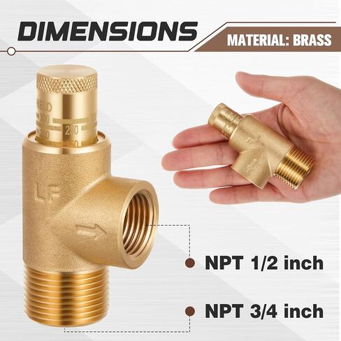 1/2" x 3/4" Poppet Adjustable Relief Valve Pressure Relief Valve with 100-300 Psi for Water Systems in Saudi Arabia