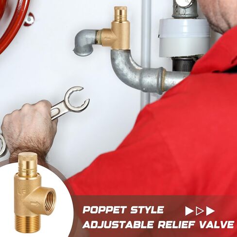 1/2" x 3/4" Poppet Adjustable Relief Valve Pressure Relief Valve with 100-300 Psi for Water Systems in Saudi Arabia