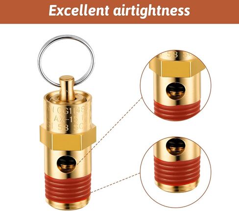 2 Pcs 1/4 Inch NPT 175 PSI Air Compressor Pressure Relief Safety Valve, Brass Safety Valve for Air Compressor NPT Threaded Airs Compressor Part for Water Discharge in Saudi Arabia