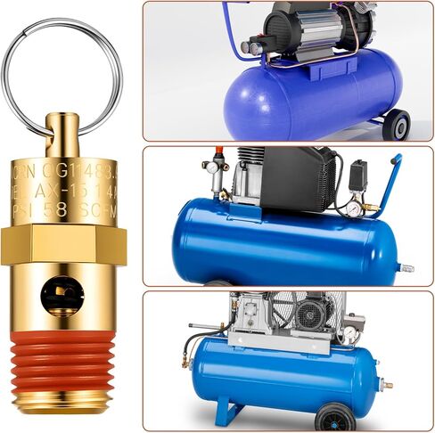 2 Pcs 1/4 Inch NPT 175 PSI Air Compressor Pressure Relief Safety Valve, Brass Safety Valve for Air Compressor NPT Threaded Airs Compressor Part for Water Discharge in Saudi Arabia