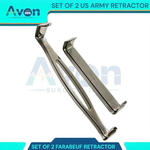 8.5" US Army Fenestrated Design & 6" Farabeuf - Pack of 4 Double-Ended - Dual-Action Retractor Spreaders - Stainless Steel in Kuwait