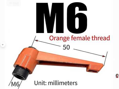 XLJP 1PC* Orange Clamping Handles M4 M5 M6 M8 M10 M12 M16 Adjustable Handle Lever Fmale Thread Metal Knob Nut Machinery Tools (Color : Orange, Size : M6) in Saudi Arabia