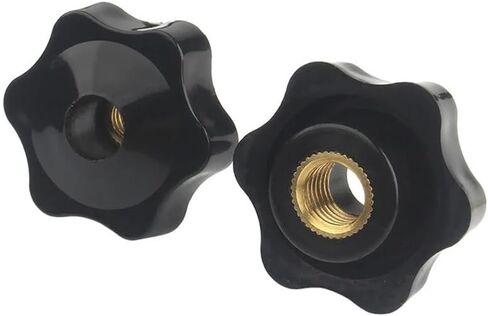 RWRAPS 5/10/15 قطعة M4 M5 M6 M8 M10 M12 مقبض المشبك مقبض صواميل البرقوق ضبط اليد نجمة سوداء دليل الإبهام لقط من خلال المكسرات الأجهزة الجوز (من خلال الفتحة، M5 (الرأس 25 مم) 15 قطعة) in Kuwait