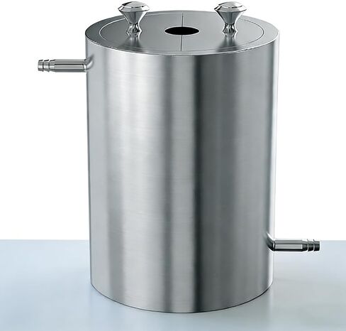 1.5l Laboratory Disperser Barrel, Stainless Steel Disperser Mixing Drum with Includes Lid, Thickness 12.5mm, Outer Diameter 125mm, Inner Diameter 100mm, for Laboratory Stirrer in Kuwait