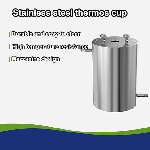 1.5l Laboratory Disperser Barrel, Stainless Steel Disperser Mixing Drum with Includes Lid, Thickness 12.5mm, Outer Diameter 125mm, Inner Diameter 100mm, for Laboratory Stirrer in Kuwait