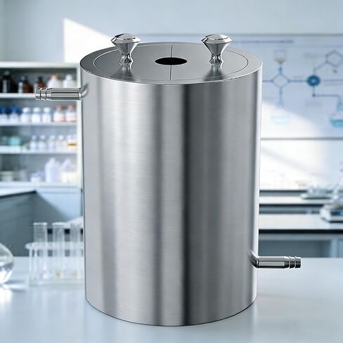 1.5l Laboratory Disperser Barrel, Stainless Steel Disperser Mixing Drum with Includes Lid, Inner Diameter 100mm, Outer Diameter 125mm, Thickness 12.5mm, for Laboratory Stirrer in Kuwait