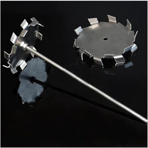 Stainless steel stirring paddle lab mixer impeller 304 Stainless Steel Laboratory Dispersion Disk With Stirring Rod 1 Set Multiple Sizes(50mm disk with rod) in Saudi Arabia