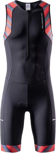 بدلات MY KILOMETER Triathlon للرجال قطعة واحدة بدون أكمام مبطنة وسريعة الجفاف ودراجة السباحة مع جيوب in Kuwait