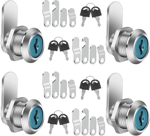 مجموعة قفل كامة 16/20/25/30 مم، خزانة باب، صندوق بريد، درج، خزانة خزانة، إلخ، تأتي مع مفتاحين و4 لوحات مختلفة، قطعة واحدة (30 مم) in Kuwait