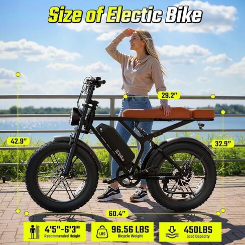 دراجة كهربائية SISIGAD للبالغين، محرك ذروة 1800 وات، 32 ميل في الساعة 70 ميل، إطار سميك 20 بوصة دراجة E ريترو، بطارية قابلة للإزالة 48 فولت 15 أمبير، Ebkie 7 سرعات للتنقل في المدينة، الطرق الوعرة، الجبال، UL 2849 in Kuwait