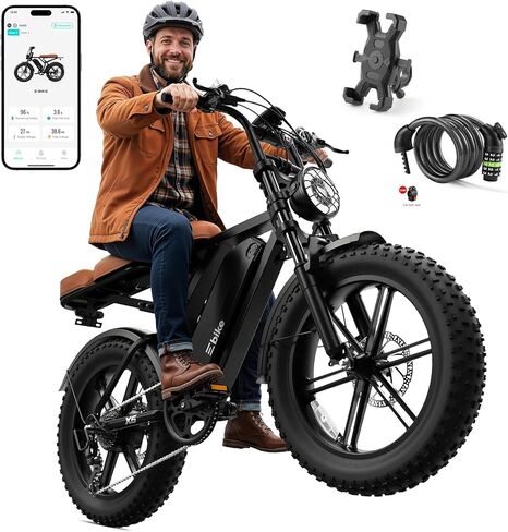 دراجة كهربائية SISIGAD للبالغين، محرك ذروة 1800 واط، 32 ميل في الساعة، 70/130 ميل، 20 بوصة × 4.0 بوصة دراجة كهربائية بإطارات سميكة، بطارية قابلة للإزالة 48 فولت 15 أمبير، دراجة إلكترونية 7 سرعات للتنقل في المدينة، الطرق الوعرة، الجبال، UL 2849 in Kuwait