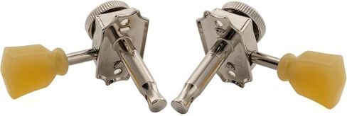 Musiclily Pro R18T 3R3L 18:1 Ratio Semi Closed Vintage Hybrid Style Locking Machine Heads Tuners Tuning Pegs Keys with Keystone Button for Acoustic Electric Guitar, Nickel in Saudi Arabia