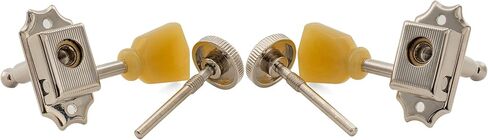 Musiclily Pro R18T 3R3L 18:1 Ratio Semi Closed Vintage Hybrid Style Locking Machine Heads Tuners Tuning Pegs Keys with Keystone Button for Acoustic Electric Guitar, Nickel in Saudi Arabia