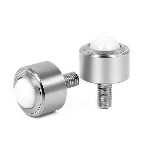 Ball Caster Roller Transfer Bearing - Ball Transfer Unit Appliance Caster Transmission 1 Inch M12,Stud Mounted,Thread Stem,Nylon & Carbon Steel,550 Lbs Total Load Capacity,Set of 4 in Kuwait