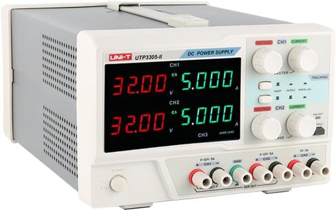 UNI-T UTP3305-II 3 Channel Linear DC Laboratory Power Supply 3Ch 100mV/10mA 32V CV: ≤1×10⁻⁴+3mV CC: ≤2×10⁻⁴+3mA 5V Output Voltage (335W, 5A Output) in Saudi Arabia