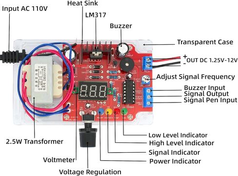 LM317 طقم منظم الجهد القابل للتعديل AC 110V إلى DC 1.25V-12V إمدادات الطاقة DIY طقم إلكترونيات مع الفولتميتر للبالغين in Kuwait