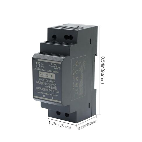 HDR-30-24 24V 1.5A 36W Ultra-Slim DIN Rail Power Supply Step-Shape for Industrial Automation (36W, 24V 1.5A) in Saudi Arabia
