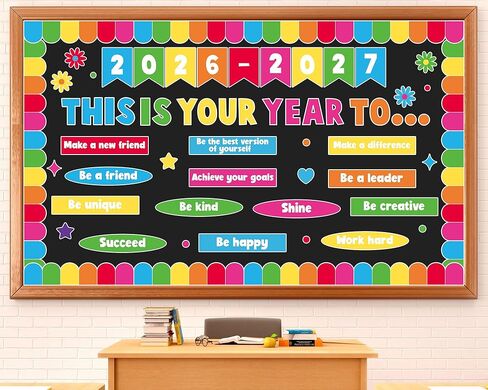 This is Your Year Bulletin Board Set Inspirational Positive Affirmation Classroom Decorations Boho Welcome Back to School Bulletin Board Cutout Poster for Nursery Chalkboard Office Wall Door Decor in Saudi Arabia