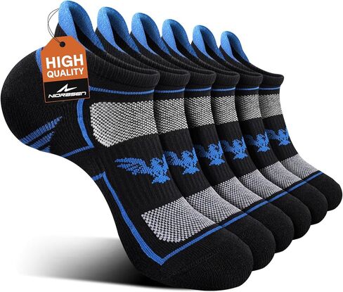 Mens Running Socks 6 Pairs with Arch Compression Support, Cushioned Breathable Ankle Socks, Wicking Athletic Sock in Saudi Arabia
