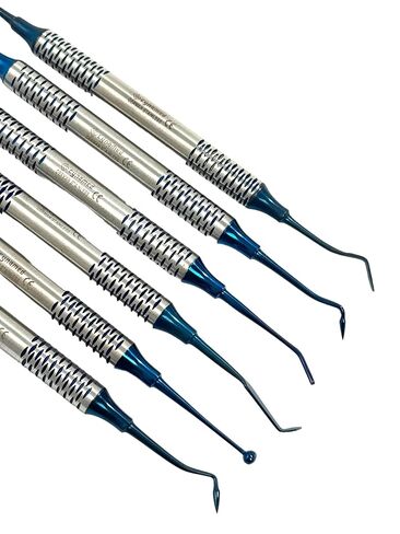 Dental Composite Resin Filled Scraper, Non Stick Dental Filling Spatula,Double Headed Dental Restoration Tool (6 Gold + 6 Blue) in Saudi Arabia