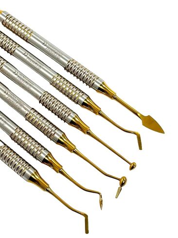 Dental Composite Resin Filled Scraper, Non Stick Dental Filling Spatula,Double Headed Dental Restoration Tool (6 Gold + 6 Blue) in Saudi Arabia