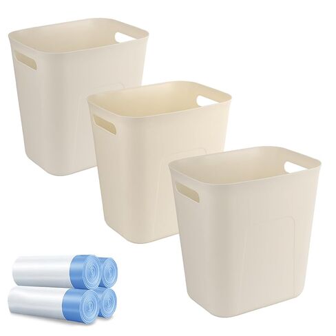 UUJOLY Small Bathroom Trash Can with Trash Bag Wastebasket Garbage Can for Bathrooms, Laundry Room, Kitchens, Offices, Kids Rooms, Dorms, 3.5 Gallons, 3 Pack (Black) in Kuwait