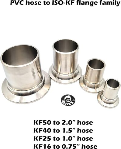 bmoitontech ISO-KF KF50 NW50 flange to 2" OD PVC hose adapter for DIY PVC vacuum bellow hose (Pack of 1) in Saudi Arabia