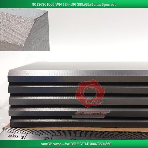 bmtCB Carbon Vane Set for Becker Pump DTLF200 VTLF200 DTLF250 VTLF250 DTLF360 VTLF360 DTLF VTLF2.200 DTLF VTLF DVTLF250 DVTLF 2.250 90136701005 WN124-196 355x65x5mm (5pcs kit) in Saudi Arabia