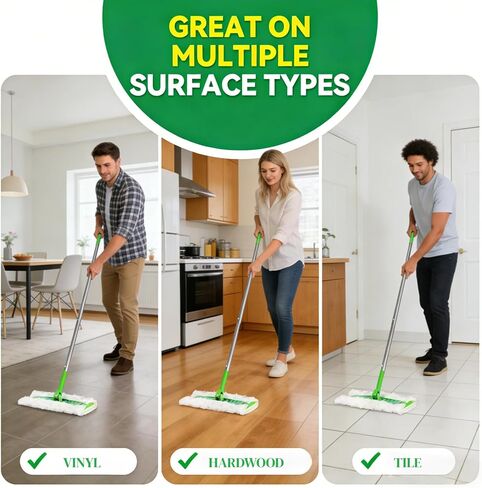 76 قطعة قابلة لإعادة التعبئة متوافقة مع مكنسة سويفر، 40 قطعة قماش جافة و36 وسادة مبللة، وسادات ممسحة قابلة لإعادة التعبئة لتنظيف الأرضيات in Kuwait