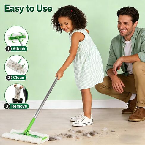 76 قطعة قابلة لإعادة التعبئة متوافقة مع مكنسة سويفر، 40 قطعة قماش جافة و36 وسادة مبللة، وسادات ممسحة قابلة لإعادة التعبئة لتنظيف الأرضيات in Kuwait