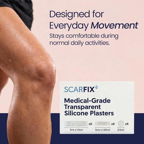 Silicone Scar Patches | Medical-Grade & Hypoallergenic Scar Care for Surgery, C Section Recovery, Keloids, Burns & Stretch Marks | 18 Pre-Cut Flexible Acne Scar Strips in Kuwait