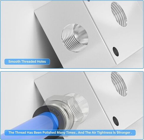 TAILONZ PNEUMATIC 1/4"NPT Push-in Connection Shunt Push to Connect Fittings Manifold Block Assembly Pneumatic Kits with 1/4"OD x 1/4"NPT Straight Connector and 1/4"OD Elbow Connector (Pack of 8) in Saudi Arabia