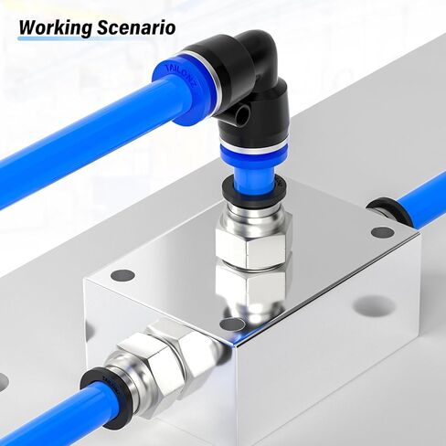 TAILONZ PNEUMATIC 1/4"NPT Push-in Connection Shunt Push to Connect Fittings Manifold Block Assembly Pneumatic Kits with 1/4"OD x 1/4"NPT Straight Connector and 1/4"OD Elbow Connector (Pack of 8) in Saudi Arabia