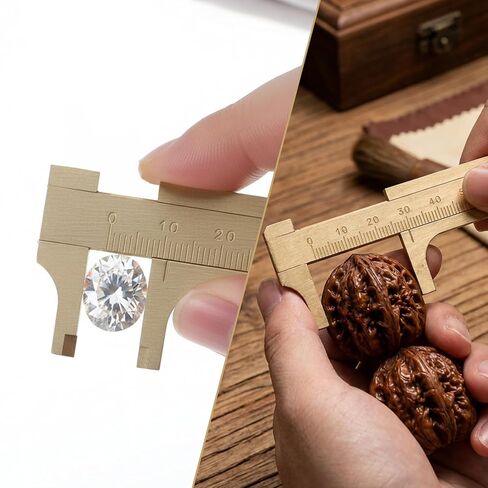 80mm/3.15" Brass Caliper Measuring Tool Bead Caliper Jewelry Calipers Mini Jewelry Measuring Tool Pocket Vernier Calipers Ruler Pocket Sliding Gauge for Diameter Rings Bead in Saudi Arabia