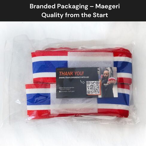Muay Thai Hand Wraps 180 Inch – Thai Flag Elastic Boxing Hand Wraps for Muay Thai, Kickboxing & MMA – Muay Thai Wrist Wraps for Men & Women – Professional Training Equipment in Kuwait