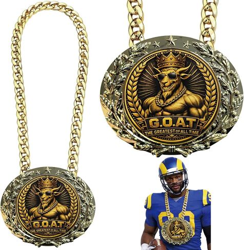 سلسلة بطل ميدالية الماعز العضلية مقاس 6 بوصات - ميدالية جائزة رياضية لكرة القدم وكرة القدم وكرة السلة وكأس الفائز المضحك للأطفال والكبار in Kuwait