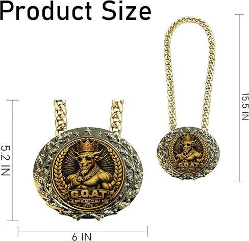 سلسلة بطل ميدالية الماعز العضلية مقاس 6 بوصات - ميدالية جائزة رياضية لكرة القدم وكرة القدم وكرة السلة وكأس الفائز المضحك للأطفال والكبار in Kuwait