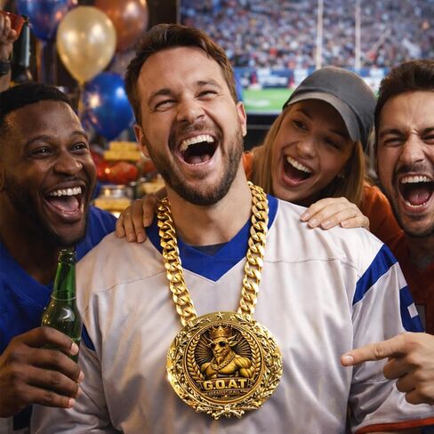 سلسلة بطل ميدالية الماعز العضلية مقاس 6 بوصات - ميدالية جائزة رياضية لكرة القدم وكرة القدم وكرة السلة وكأس الفائز المضحك للأطفال والكبار in Kuwait