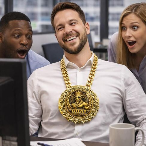 سلسلة بطل ميدالية الماعز العضلية مقاس 6 بوصات - ميدالية جائزة رياضية لكرة القدم وكرة القدم وكرة السلة وكأس الفائز المضحك للأطفال والكبار in Kuwait