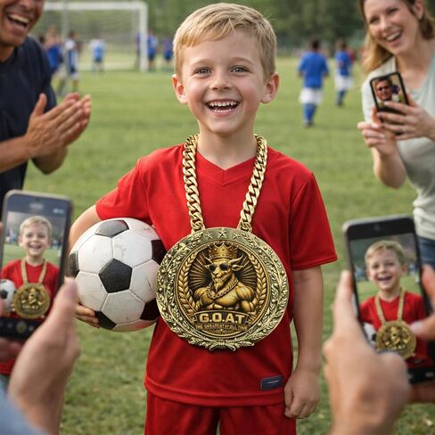 سلسلة بطل ميدالية الماعز العضلية مقاس 6 بوصات - ميدالية جائزة رياضية لكرة القدم وكرة القدم وكرة السلة وكأس الفائز المضحك للأطفال والكبار in Kuwait