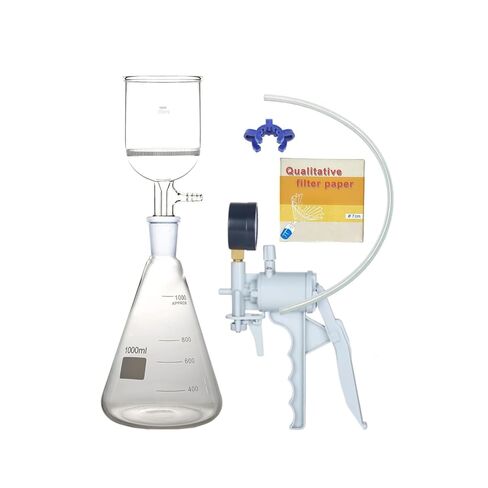 1000ml Suction Filtration Kit 250ml Pore Buchner Funnel 1L Erlenmeyer Flask with Handle Vacuum Pump in Saudi Arabia