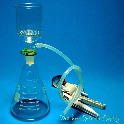 1000ml Suction Filtration Kit 250ml Pore Buchner Funnel 1L Erlenmeyer Flask with Handle Vacuum Pump in Saudi Arabia